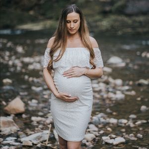 Pinkblush Maternity Lace White Dress